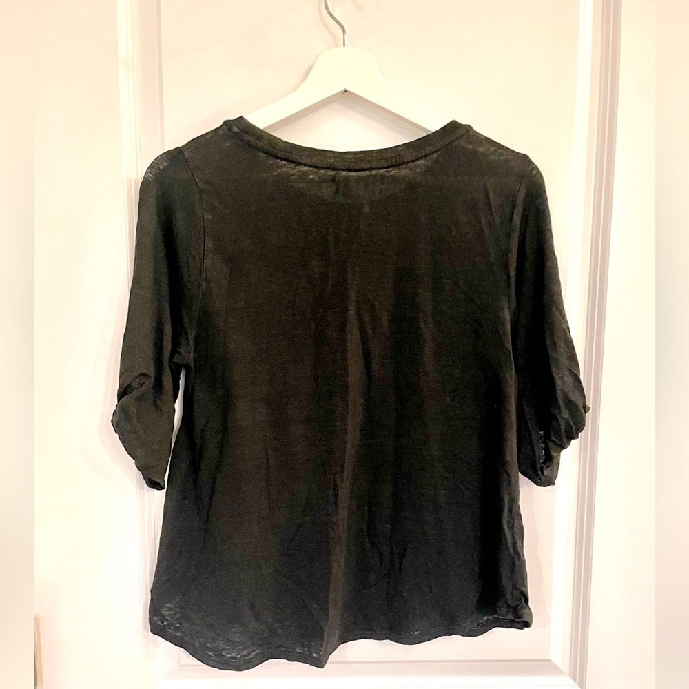 Velvet loose fitting tee, with ties on ends of short sleeves.